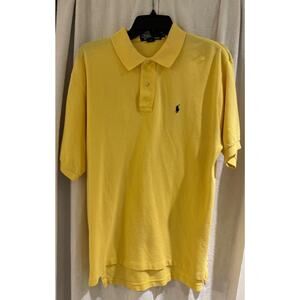 Polo Ralph Lauren 100% Cotton Men's S/S Polo Shirt M Yellow Knit A+